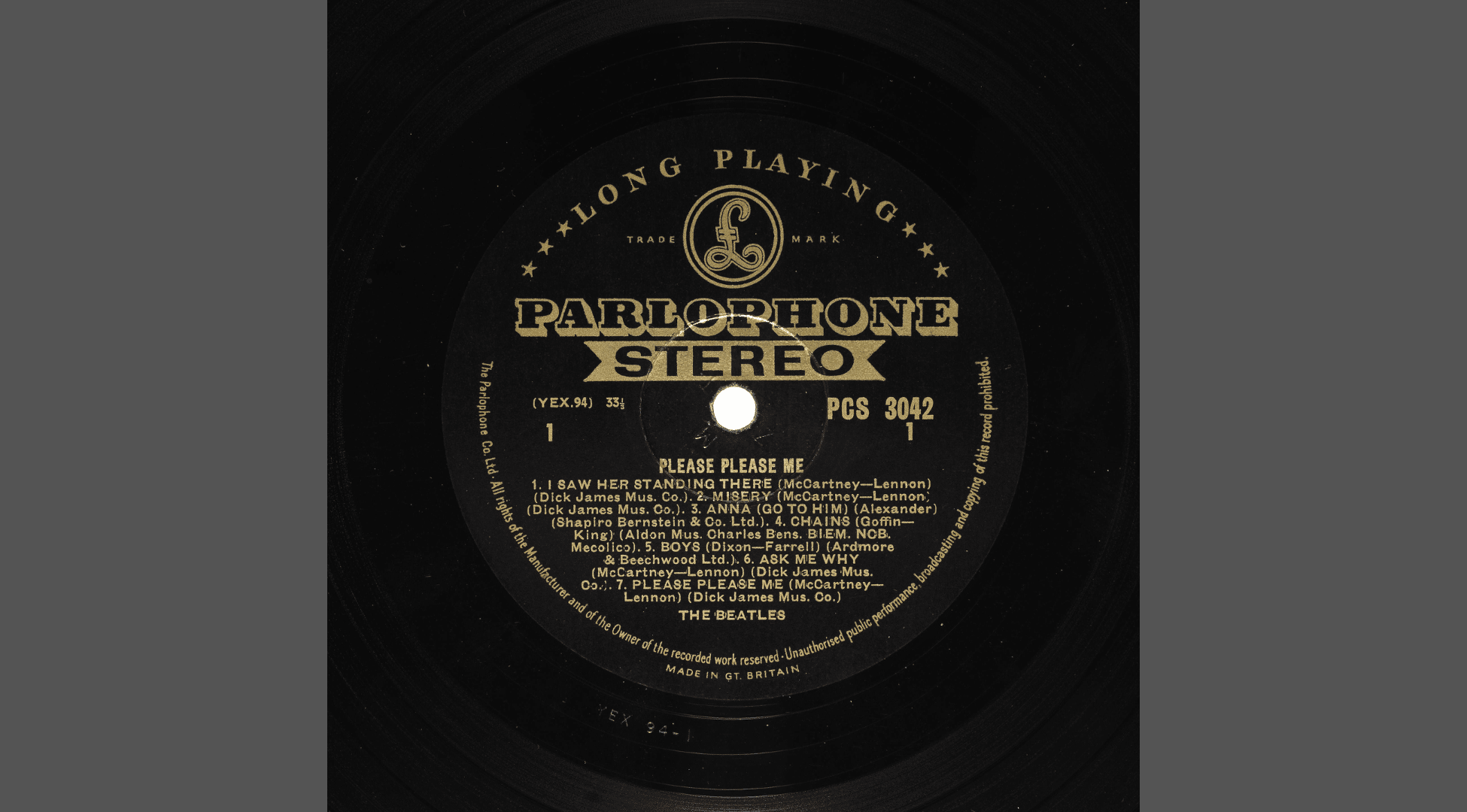 The Beatles – Please Please Me (Black and Gold Label UK pressing)